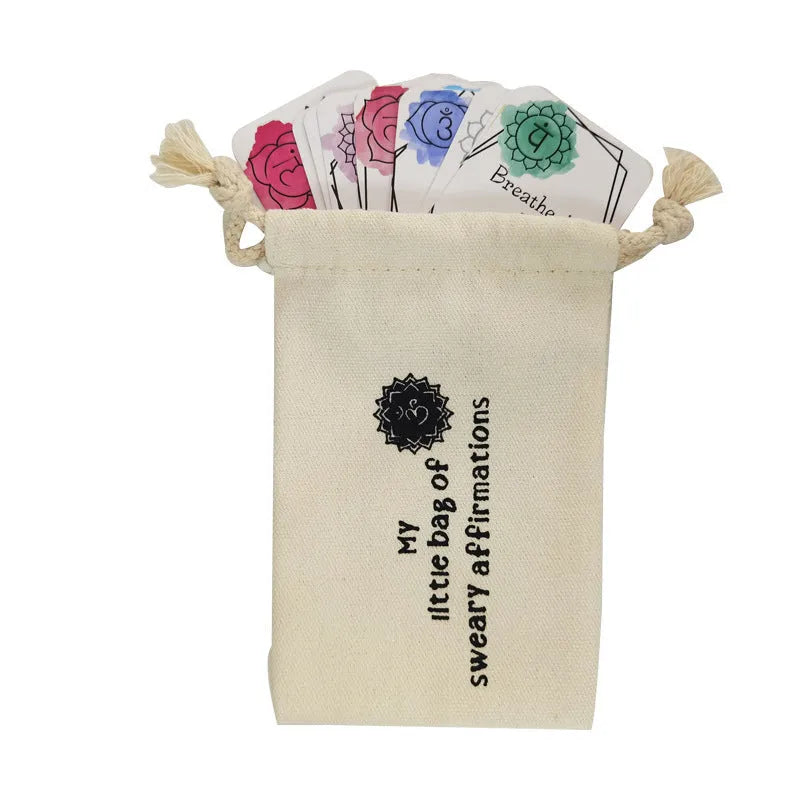 Set of 16 funny affirmation cards in a greeting card bag with colour printing and soft designs
