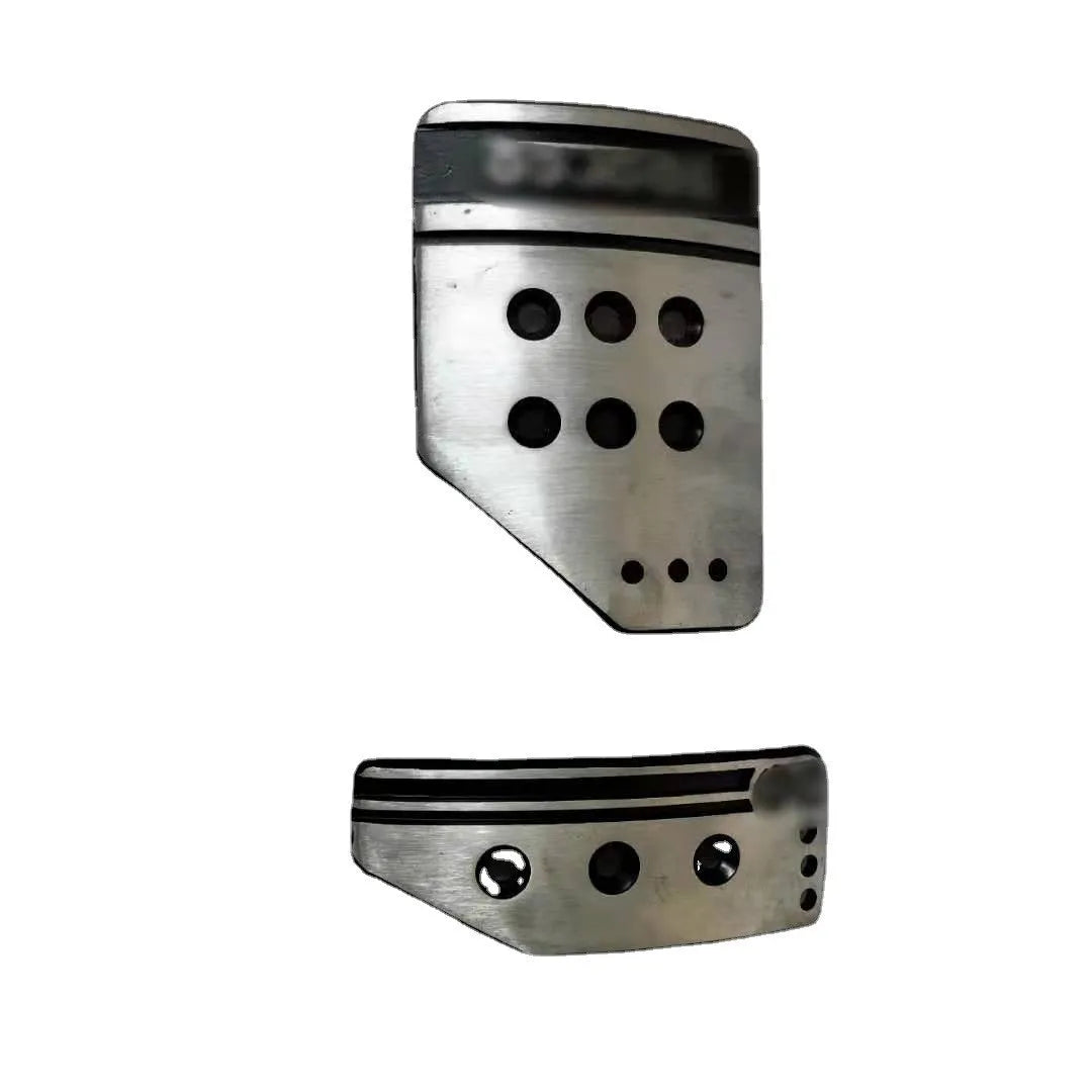 Aluminium alloy manual transmission car pedal set with brake, accelerator, and clutch pedals in black or grey