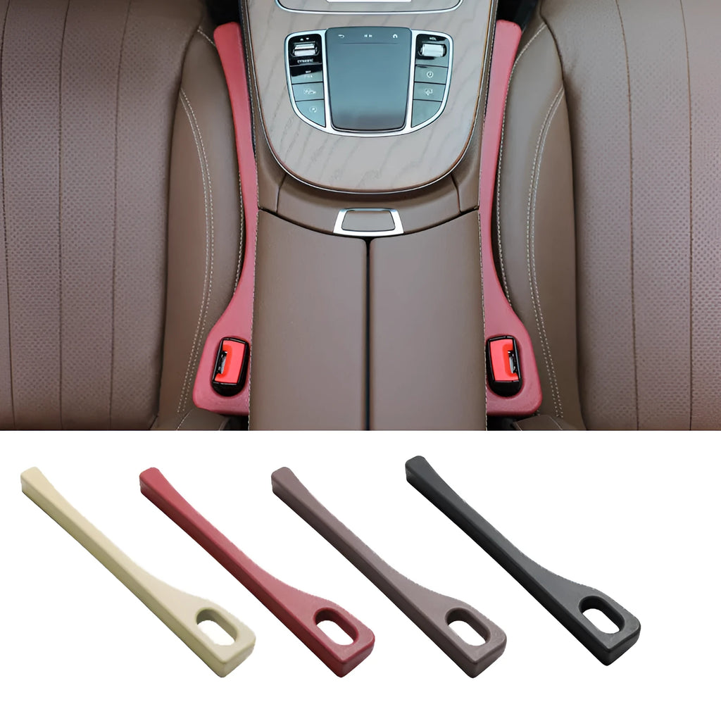 Polyurethane car seat gap filler rod in beige, black, brown, green, and red colour options.