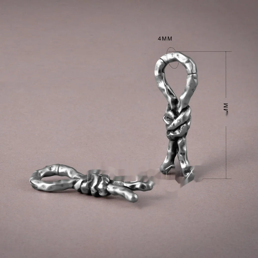 Copper creative bends and hitches piercing earrings with 4mm specification and retro design