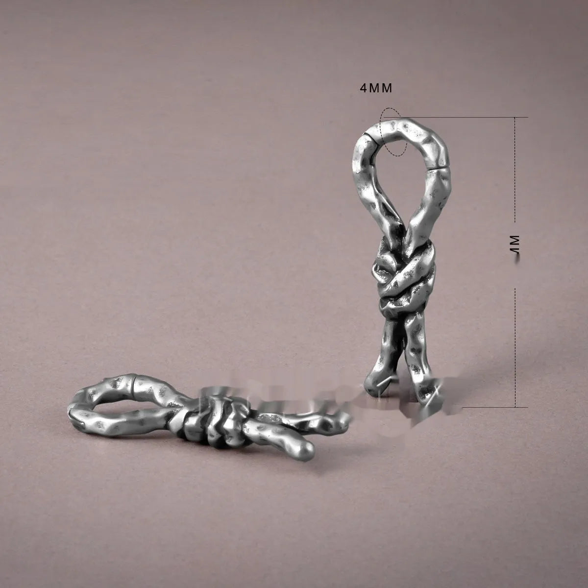 Copper creative bends and hitches piercing earrings with 4mm specification and retro design
