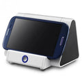 Compact black and white wireless Bluetooth speakers with rechargeable battery for mobile phones and computers