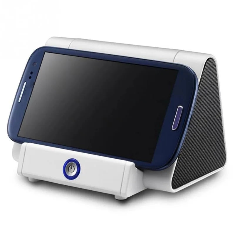 Compact black and white wireless Bluetooth speakers with rechargeable battery for mobile phones and computers
