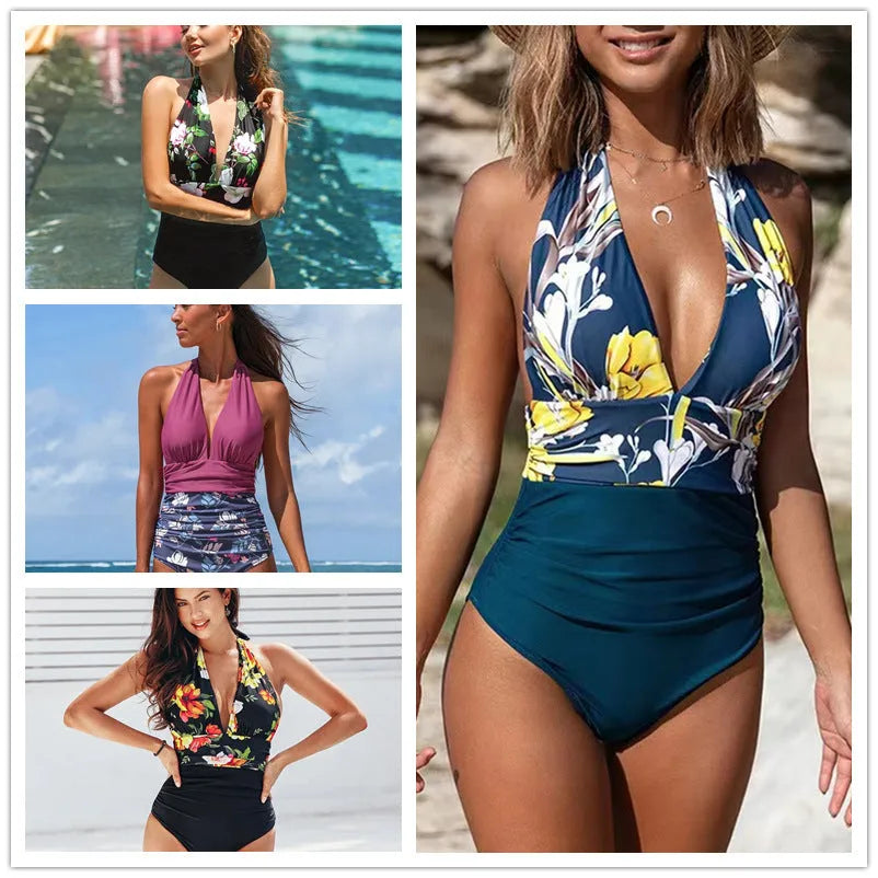 Women's sleeveless one-piece swimsuit in stretch polyester fabric for swimming and sports activities