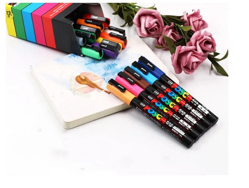 Doodle Pen 8-color acrylic marker set with 0.9mm tips in plastic case