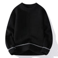Men's grey pullover sweater with loose fit and long sleeves for autumn casual wear