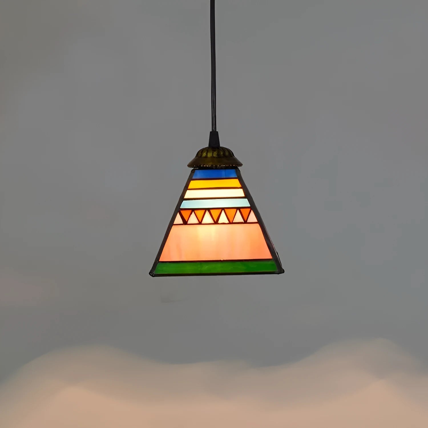 Art stained glass small droplight pendant lamp with coloured glass shade