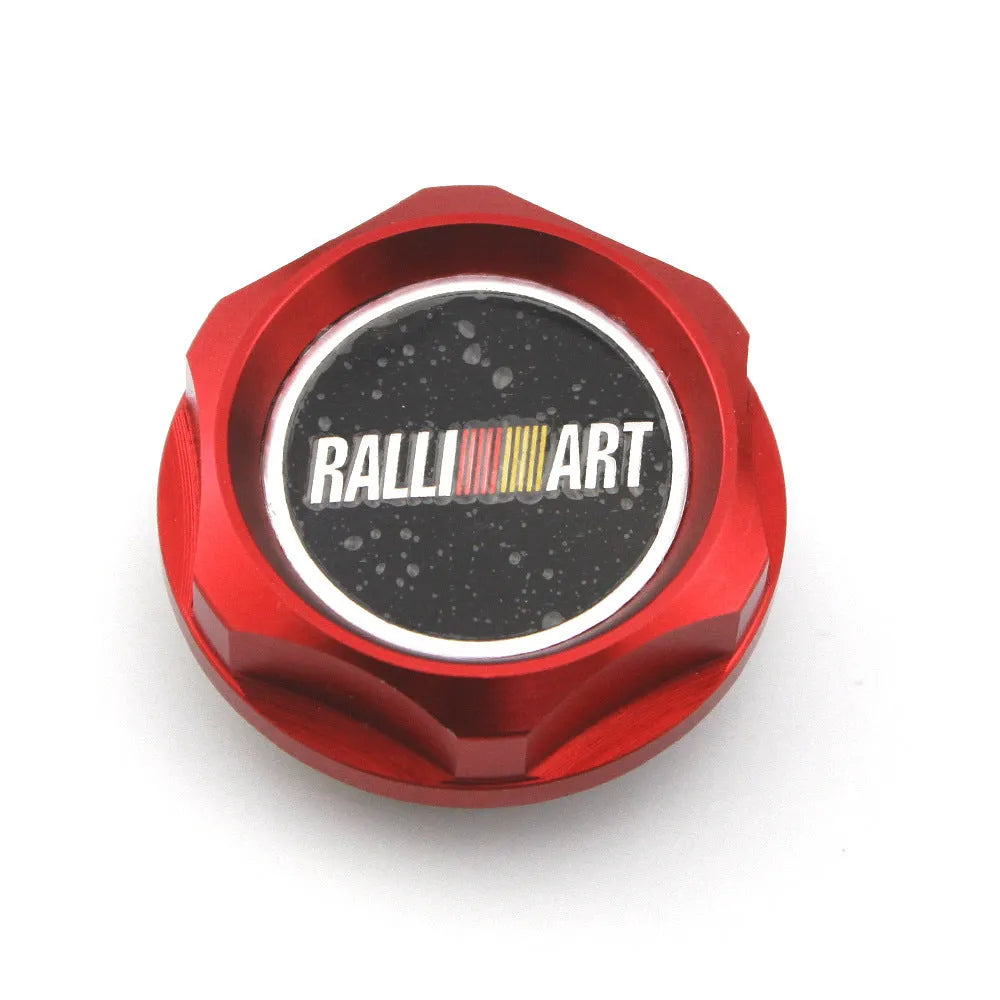 Aluminium oil filter cap for Mitsubishi cars in six colour options: red, blue, gold, silver, black, purple.