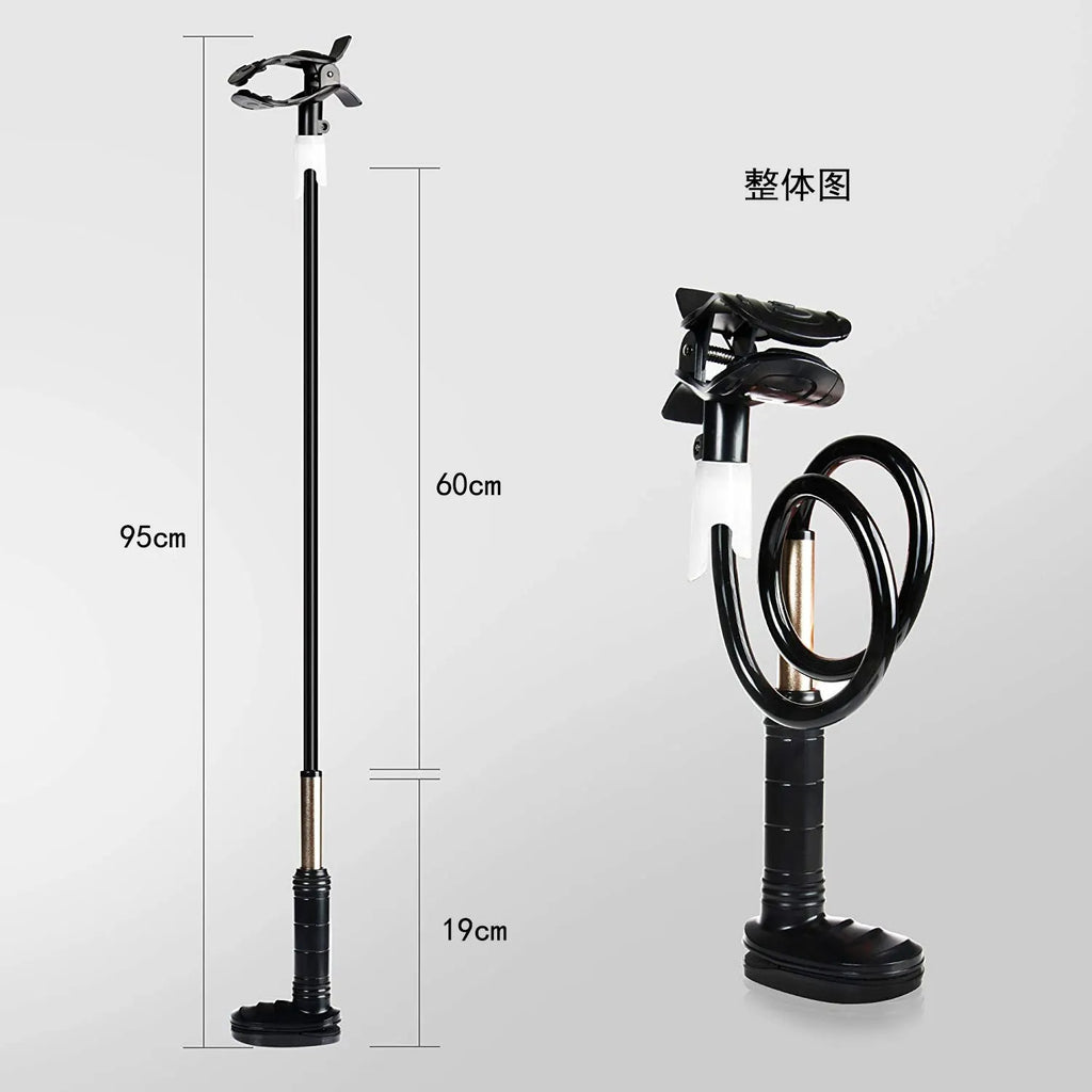 95cm aluminium alloy ventilator hose bracket in black or white for bedside medical equipment mounting