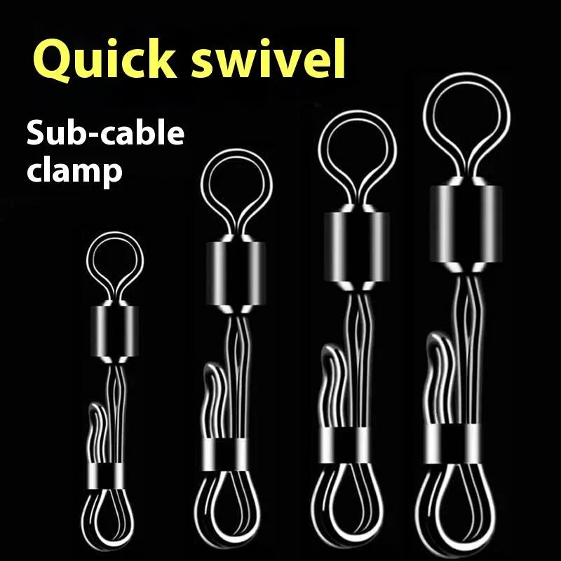 Brass quick change fishing line clamp with quarter-turn release mechanism and high-speed rotation bearing