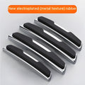 Black car door bumper strip set showing four 9.5cm plastic silicone protective mouldings
