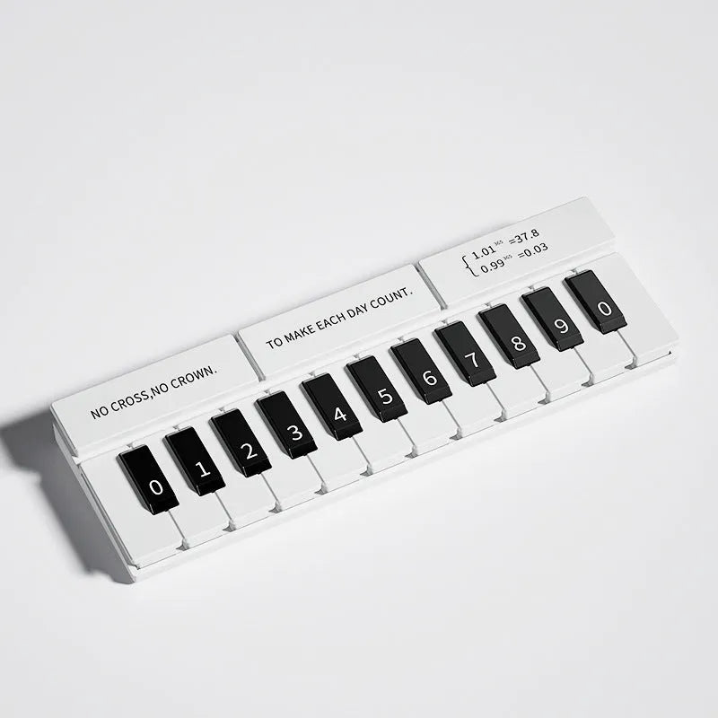 Black and white plastic piano-shaped temporary parking sign on a driveway