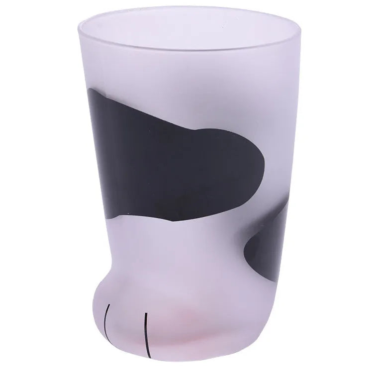 300ml cat paw glass mug with frosted texture for coffee, milk, espresso, and latte