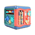 Montessori hexahedron educational toy with six different learning activities on each side