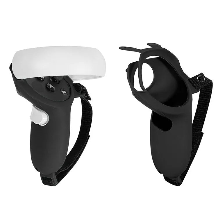 Black silicone host set with protective cover, eye mask, handle grips and button caps for streaming equipment