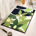 Non-slip bathroom mat, polyester fibre, leaf jacquard pattern, spring colour, square 40x60cm