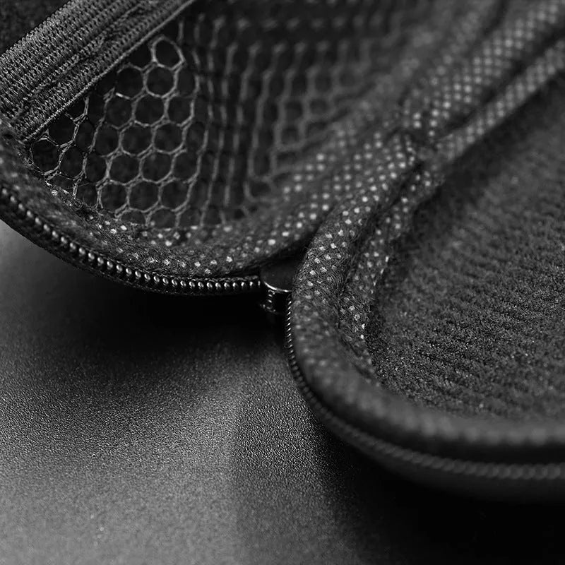Black leather oval earphone storage bag for EDX PRO and ZEX series earphones