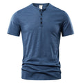 Men's slub cotton short sleeve t-shirt in British-style pullover design with textured fabric