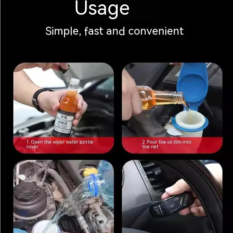 Car glass oil film remover cleaner spray bottle in 150ml size for windscreen and window treatment