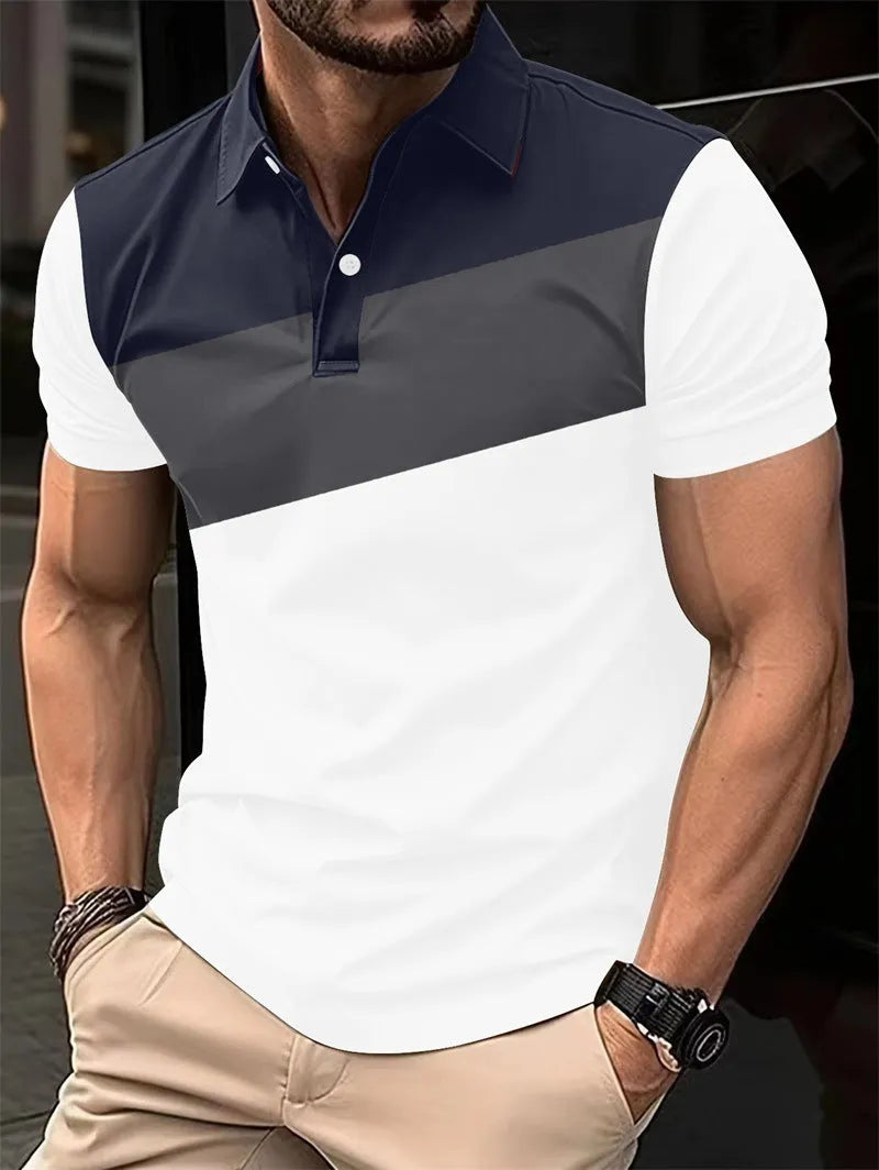 Men's 3D printed short sleeve T-shirt in colour LM-PL047 with loose fit design