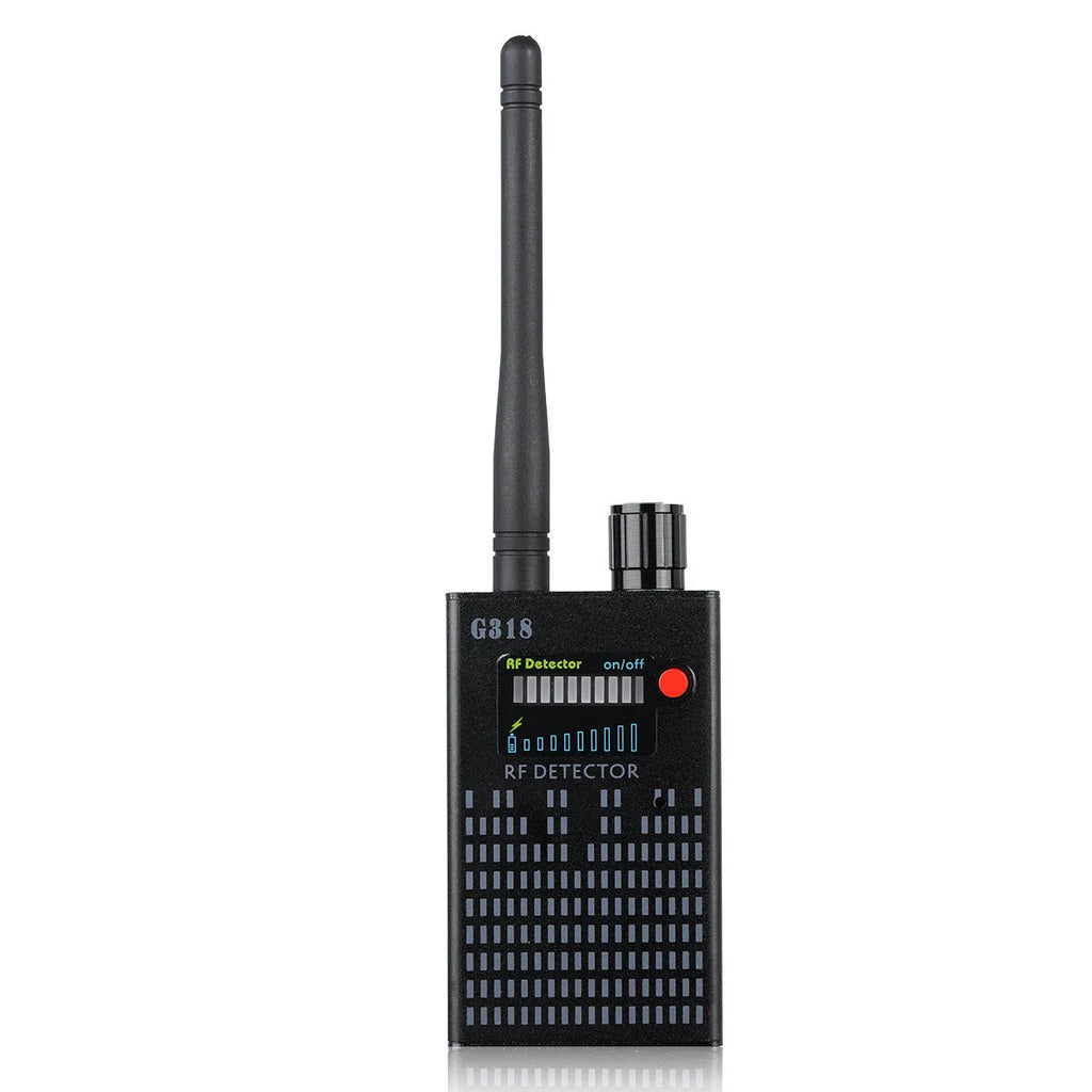 Black aluminium alloy G318 camera detector with 102mm length, 52.5mm width, 21.5mm thickness dimensions