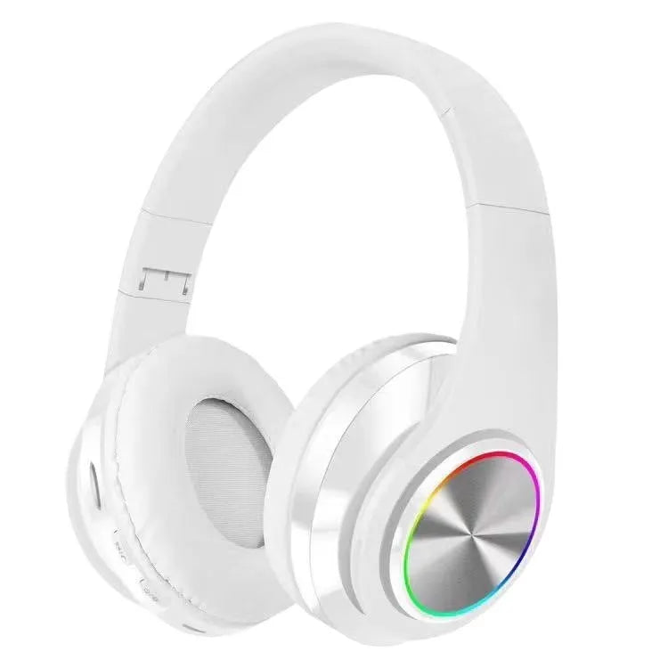 Black wireless Bluetooth over-ear gaming headset with microphone on a stand.