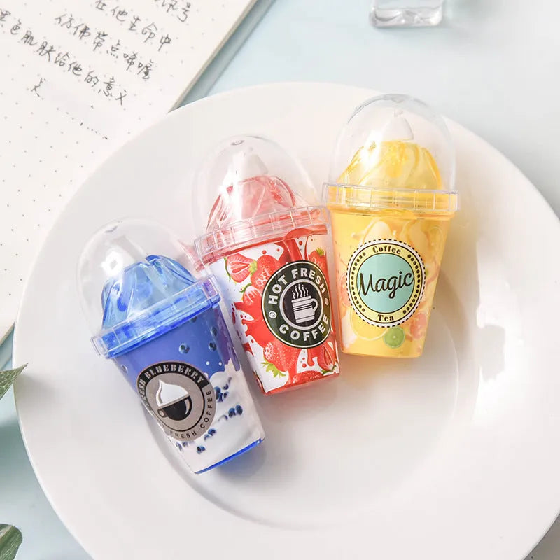 Ice cream shape correction tape, plastic shell, 2 x 7cm, 6 metre length, blue red yellow
