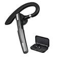 Black mono Bluetooth headset with hanging ear design showing single earpiece