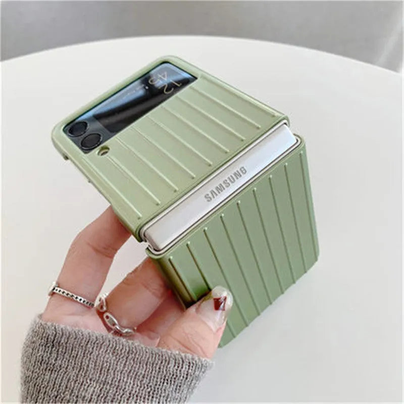 Samsung Z Flip3 flip phone case in PC material with injection moulding, showing colour options