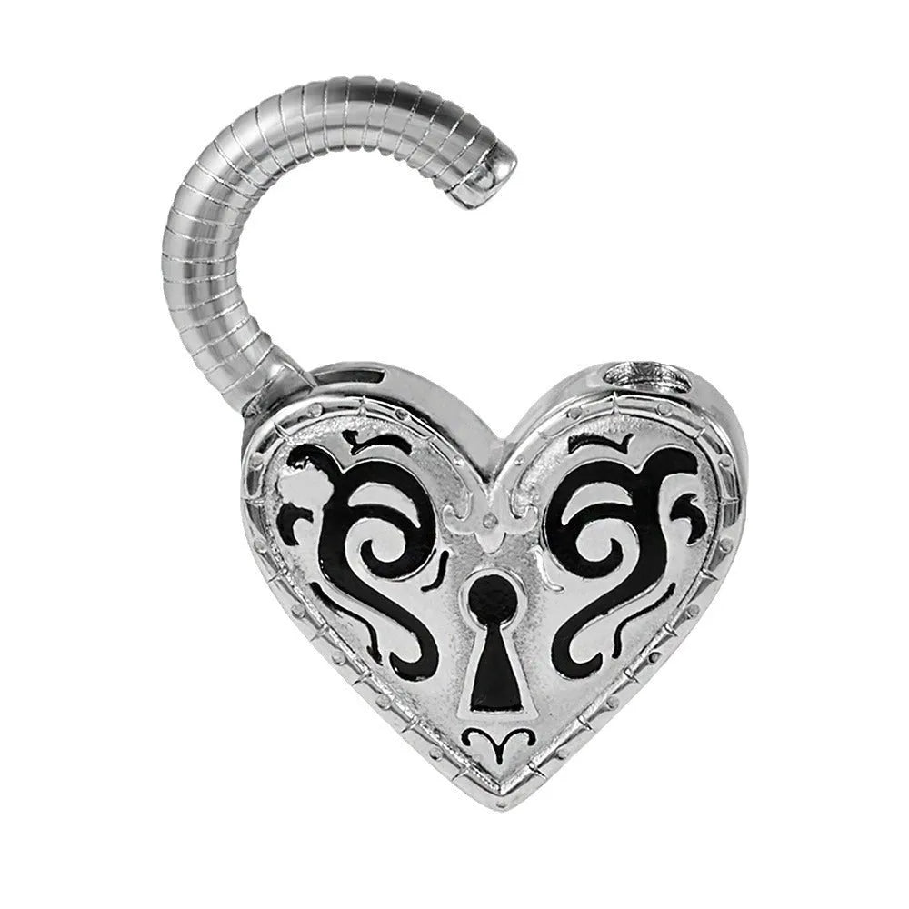 Heart-shaped stainless steel ear piercing studs with electroplated gold colour finish
