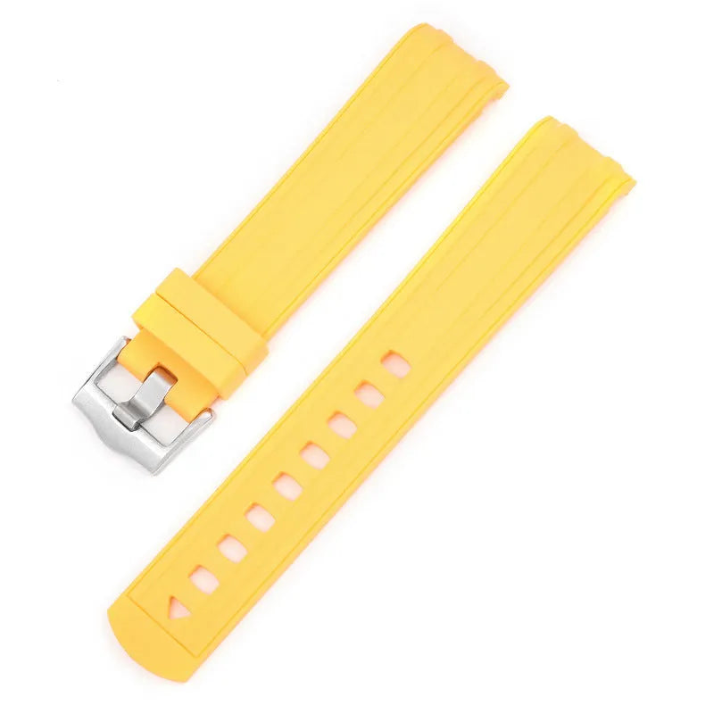 20mm original style watch strap with silver buckle in multiple colour options including black, blue, green, and pink.