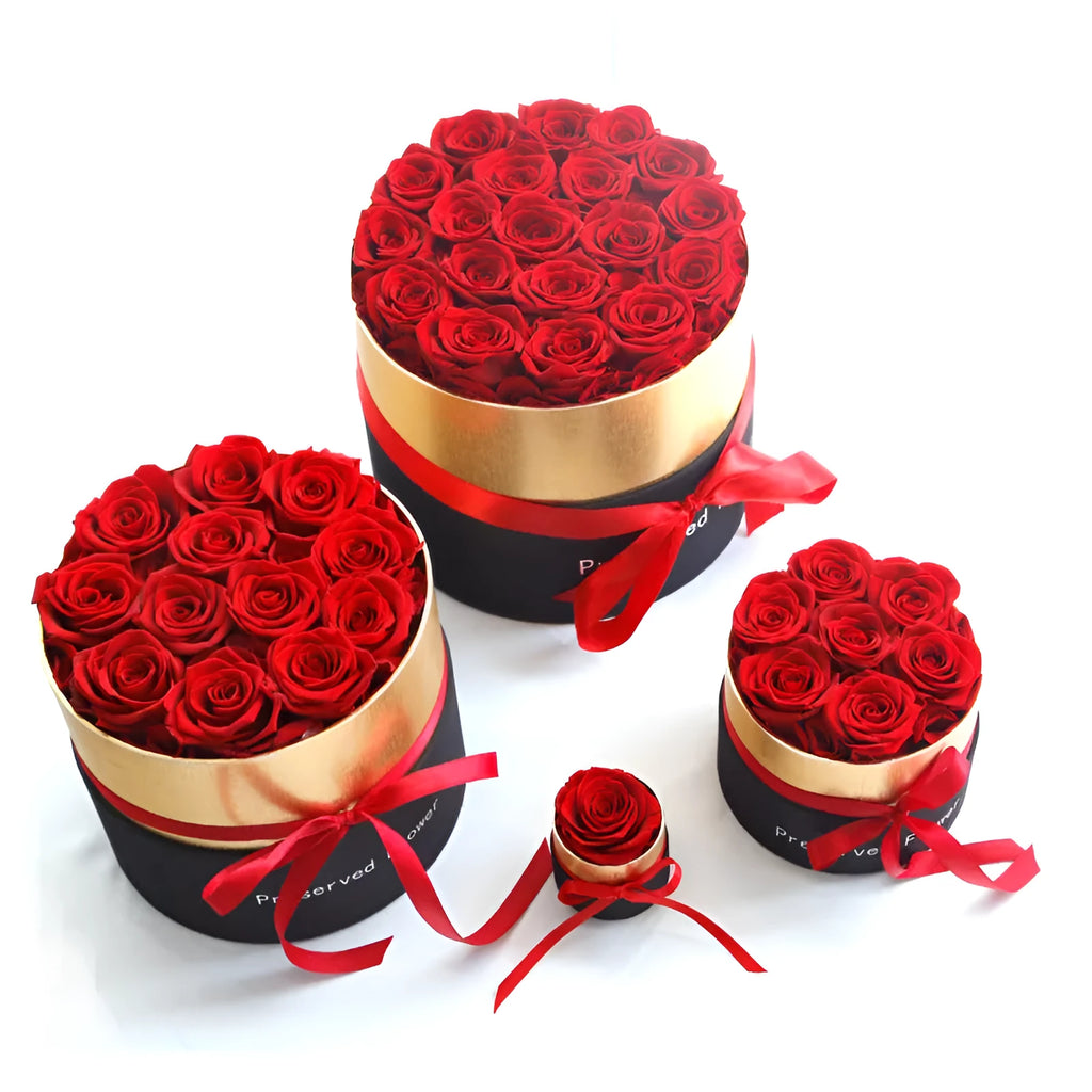 Eternal preserved real roses in luxury gift box, zero maintenance floral gift set