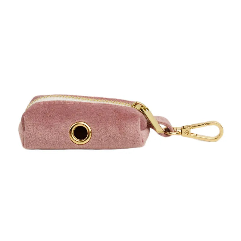 Light purple pink velvet dog collar with matching rope leash from a pet accessory set