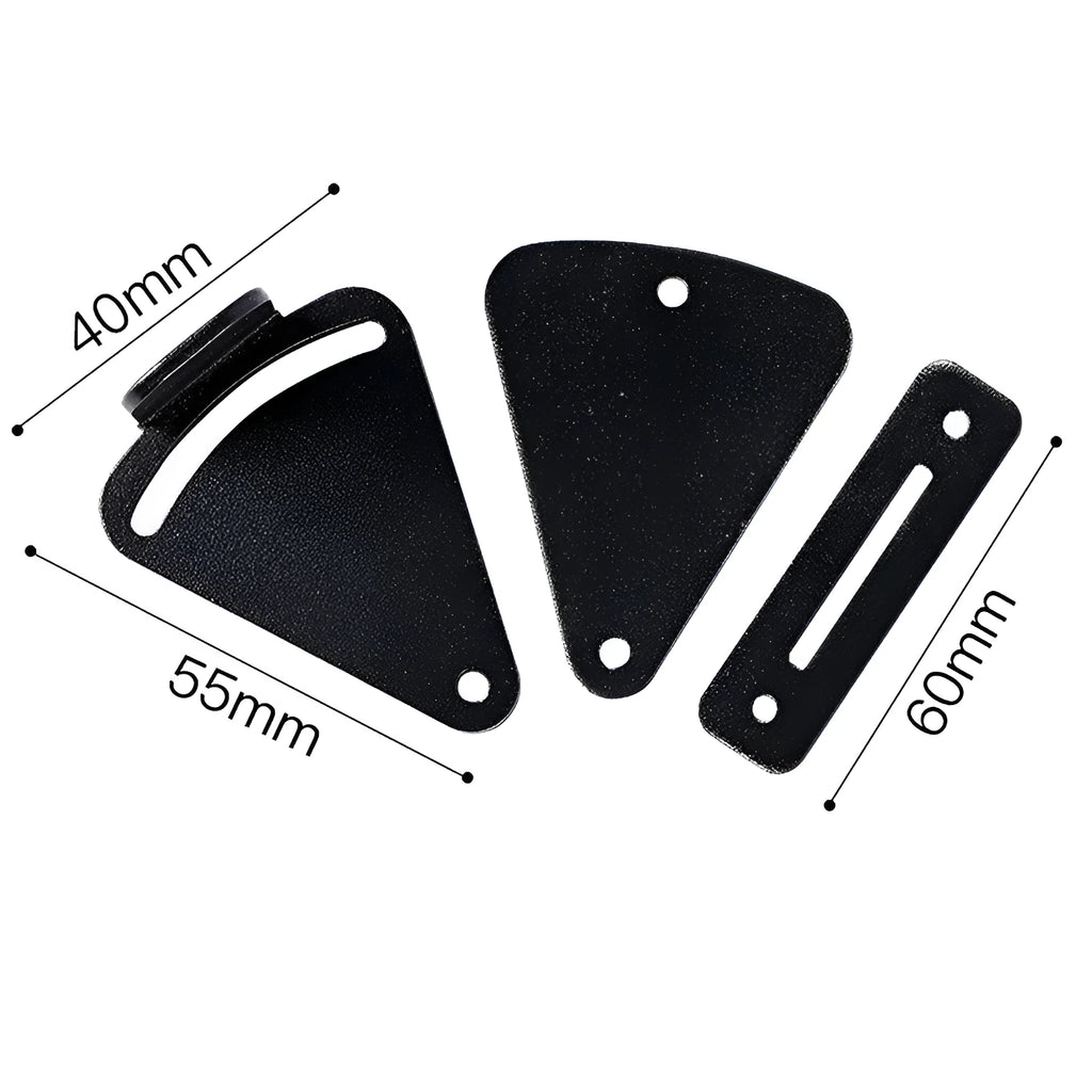 Black stainless steel sliding barn door lock showing S and M size options