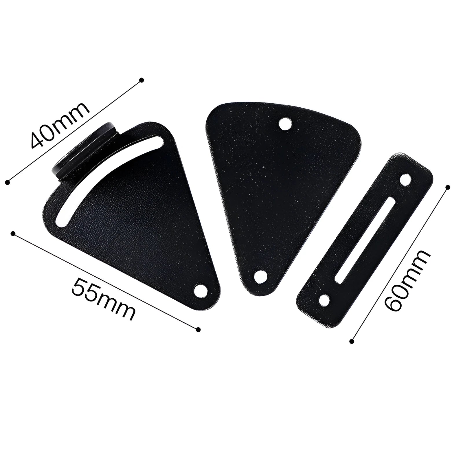 Black stainless steel sliding barn door lock showing S and M size options