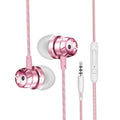 Metal turbo in-ear wired headphones with microphone and 3.5mm plug in various colours.