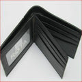 Genuine leather pearl fishskin texture wallet with horizontal square design and sewing thread detailing