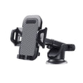 Black car phone holder with adjustable clamp for phones 4.0-7.0 inches wide