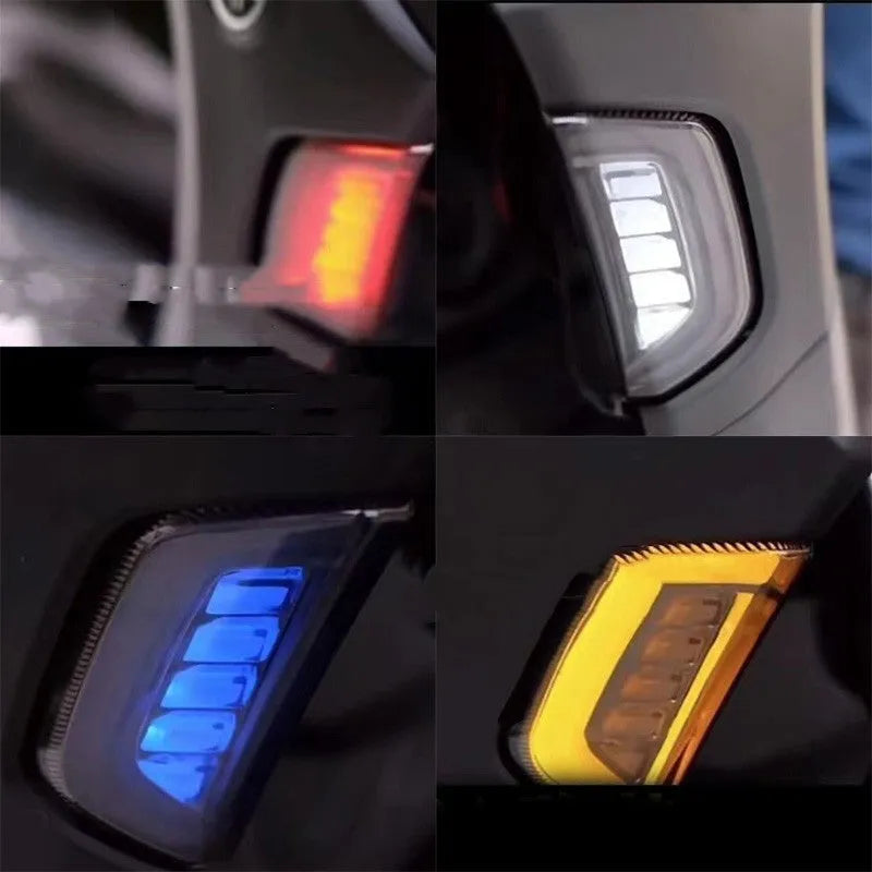 NMAX155 LED turn signal light in blue yellow colour option showing front and side views