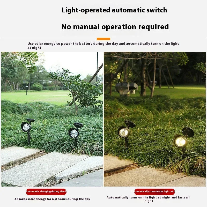 Solar lawn spotlight 4LED outdoor garden light 177x100mm for courtyard lawn decoration
