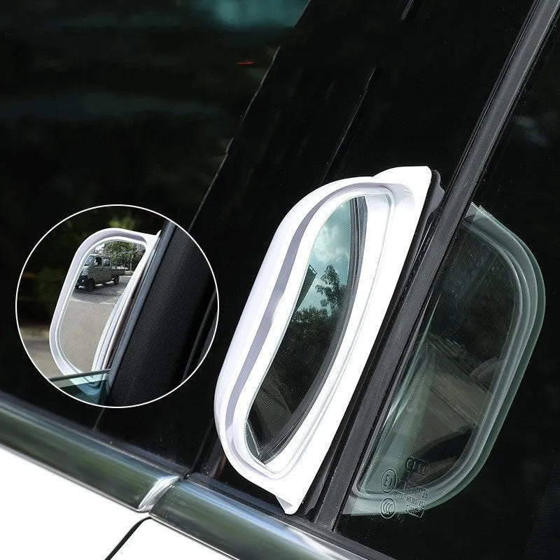 Two-row universal wide angle car mirror with 126mm width, ABS+ construction, black and white colour options