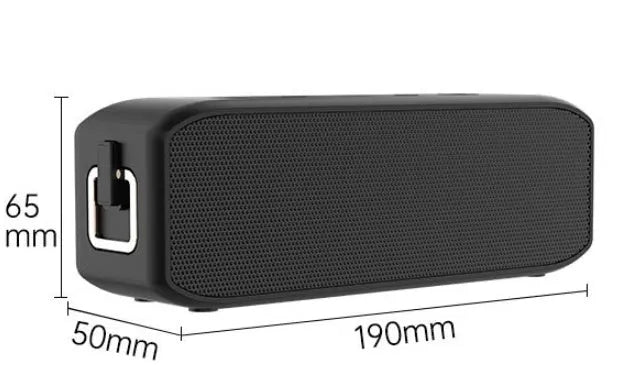 Black waterproof wireless bluetooth speaker with control buttons