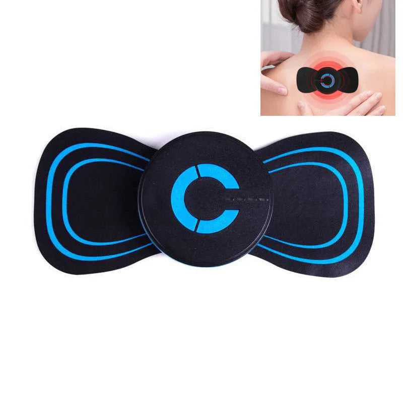 Black HQ-185 mini electric shoulder and neck massager with compact handheld design.