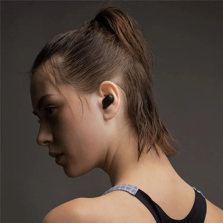 Redmi AirDots 2 black true wireless headphones with charging case and three ear tip sizes