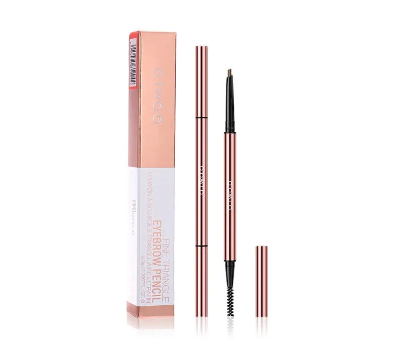 Eyebrow pencil with 0.7cm diameter, 15.5cm length, six colour options in colour box packaging.