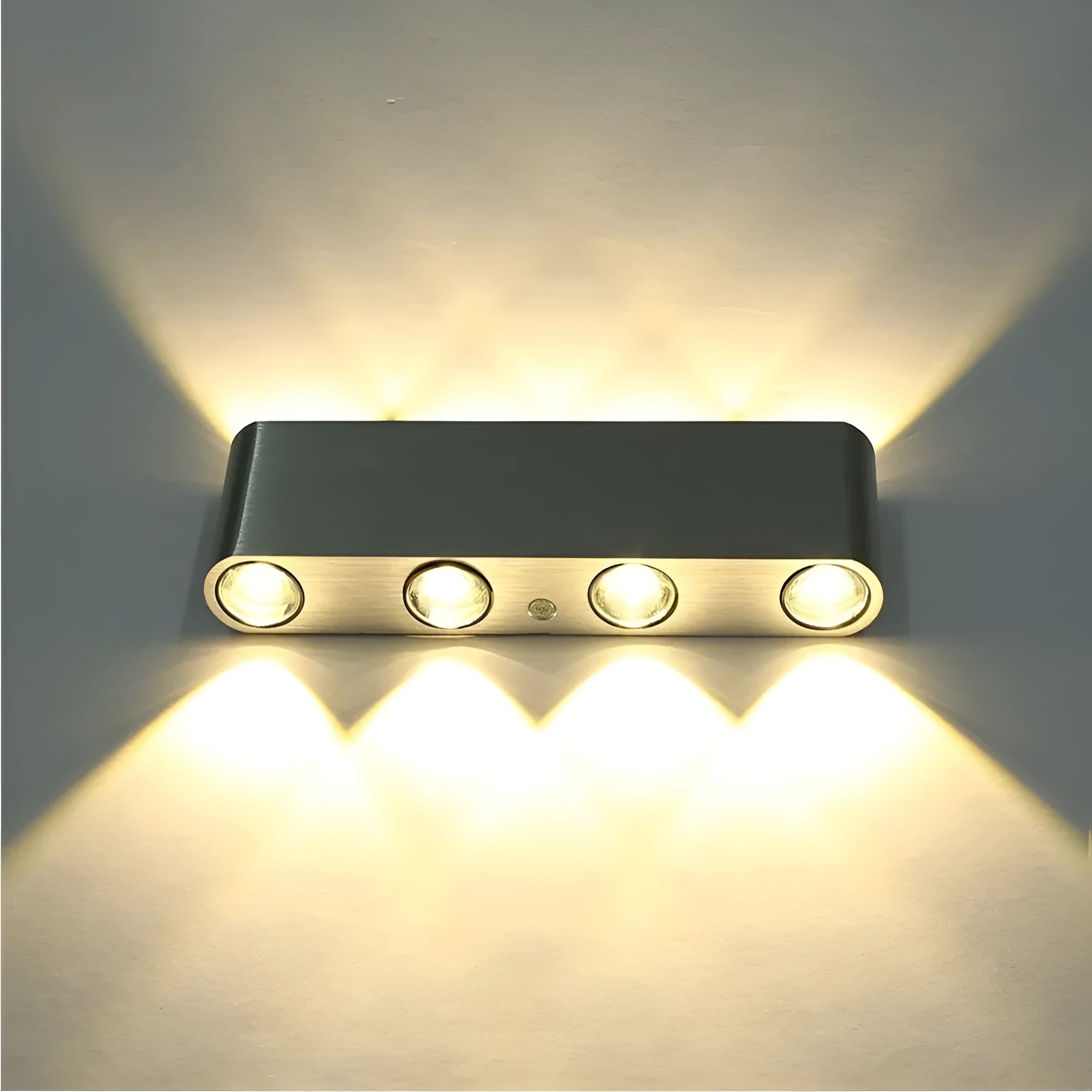 Modern LED corridor aisle lamp with aluminium shade measuring 180mm length