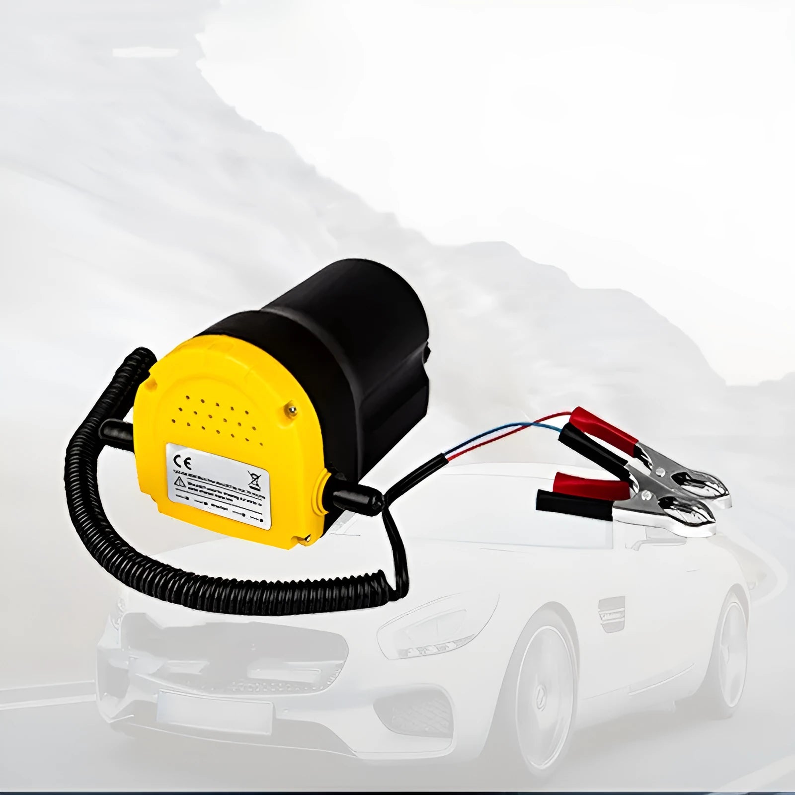 12V electric self-priming oil gear pump with engineering plastic body for fluid transfer.