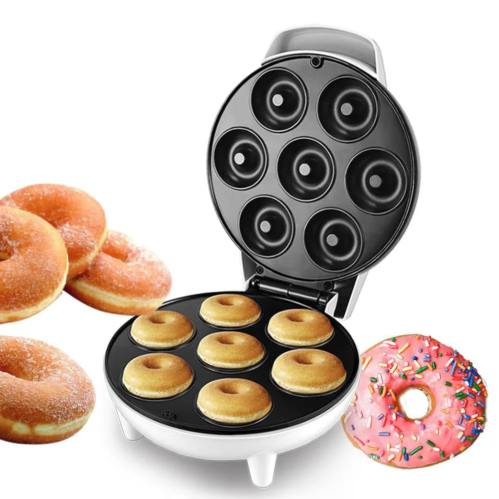 White 1200W electric donut maker with 23cm caliber, mechanical control, 23 x 12 x 27.5cm, 1.2kg