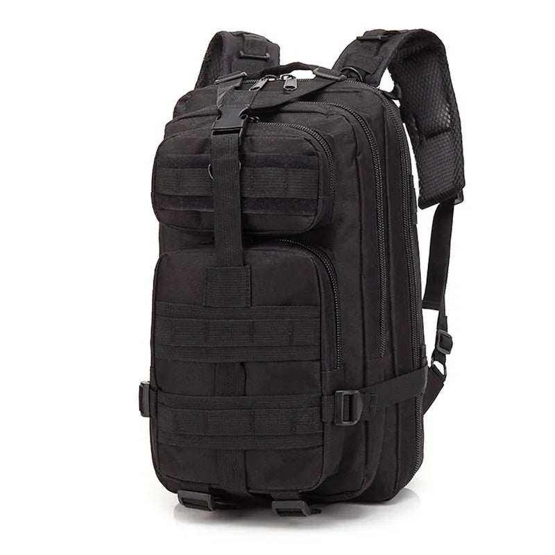 Off-road hiking backpack with air pillow belt system in khaki colour, showing 45cm height and wear-resistant Oxford cloth material