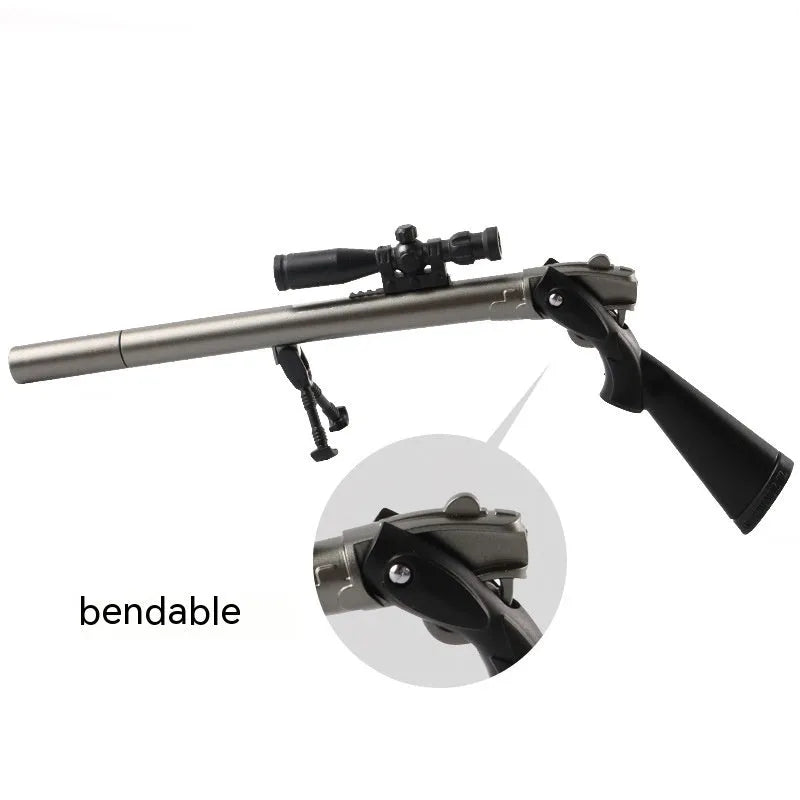 Eating Chicken 98K sniper rifle model black gel pen with 0.5mm tip on a white background.